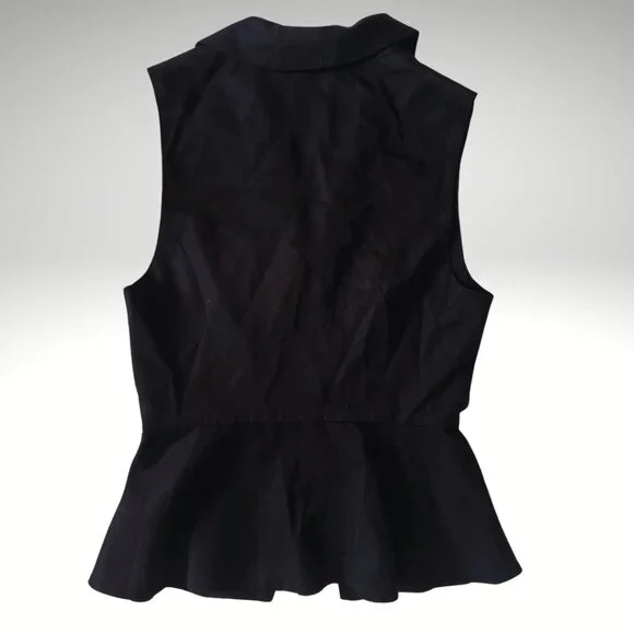 Reformation Black Oakley Peplum Vest with Velvet Buttons – Size 2 - Picture 2 of 3